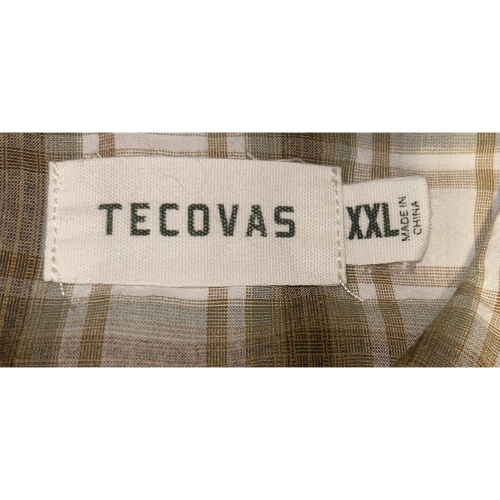 Tecovas Peral Snap Western Shirt Men's XXL Brown and Netural Plaid - Picture 7 of 9